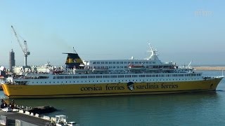 Ferry CORSICA VICTORIA leaving Livorno 14042014 [upl. by Arolf]