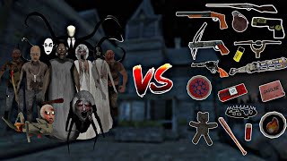 Granny Game Vs weapons in granny game gameplay granny weaponmaster horrorstory horrorgaming [upl. by Rama655]