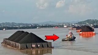 DetikDetik Kapal Tongkang TBDARMA 8 Terseret Arus❓❓Tongkang Batu Bara Sampai Terlempar Jauh❗ [upl. by Wassyngton858]