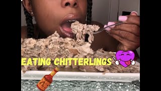 Eating chitterlings with a lot of hot sauce [upl. by Nmutua]