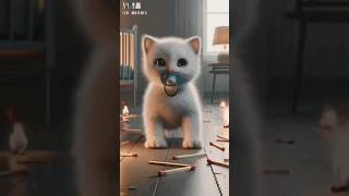 the cat played with the beads🥺😱catsoftiktok cat cute aiart ai poorcat catlover fyp [upl. by Ecadnarb]