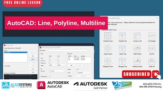 AutoCAD Line Polyline Multiline [upl. by Ilanos]