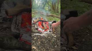 Blackening the Pathfinder Grayl Nesting Cup in the Campfire [upl. by Wartow]