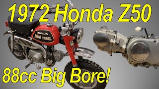 1972 Honda Z50 Mini Trail Restored  88cc Big Bore Power [upl. by Ahsele793]