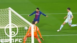 Lionel Messi scores through Thibaut Courtois legs twice in Barcelonas 30 win vs Chelsea  ESPN FC [upl. by Hayidah]