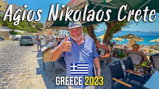 Agios Nikolaos Crete walking tour 4k Kreta Greece 2023 [upl. by Moll]