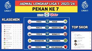 Jadwal lengkap BRI liga 1 pekan ke 7 musim 20232024 [upl. by Travax786]