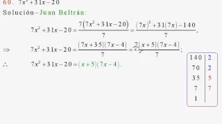 Descomposición en factores de expresiones algebraicas Baldor 10660 a 62 [upl. by Aremihc]