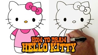 How to Draw Hello Kitty  Step by Step Video [upl. by Brothers]