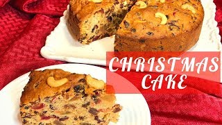 Christmas cake recipe Rich amp Moist Fruit Cake Plum Cake [upl. by Oijile]