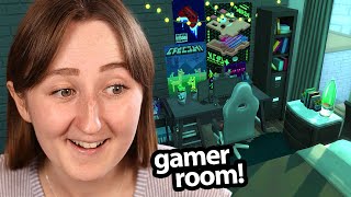 i tried building a gamer bedroom for my sim [upl. by Alios]