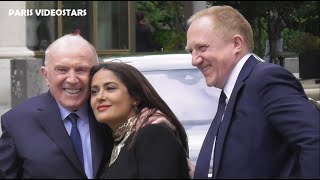 Salma Hayek François Pinault amp François Henri  inauguration Fondation Pinault à Paris 19 mai 2021 [upl. by Lyndsie792]