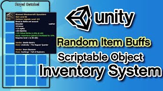 Unity3D  Item BuffsStats  Scriptable Object Inventory System  Part 3 [upl. by Dnumyar108]