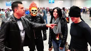 Daredevil Punisher Jessica Jones amp Kingpin Wreak Havoc at MegaCon Superhero Parody [upl. by Clem]