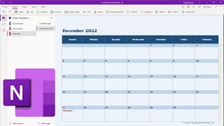 Insert an Editable Calendar into a OneNote Page\Section [upl. by Joelie515]