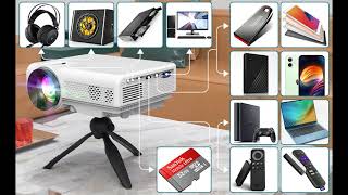 Features highlight XRPrime 7500Lumens Mini Projector Full HD 1080P 200” Display Supported [upl. by Evie]