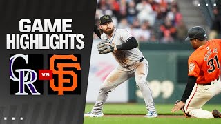 Rockies vs Giants Game Highlights 51724  MLB Highlights [upl. by Avie685]