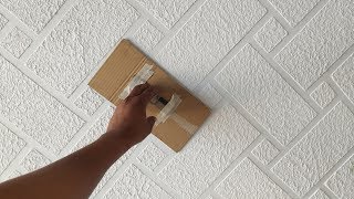 Brick wall painting cool and easy method [upl. by Ybsorc]