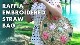 DIY Raffia Embroidered Straw Bag  HGTV Handmade [upl. by Tiedeman]