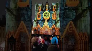 Fête des Lumières cathédrale St Jean 2022 Lyon [upl. by Maxi]