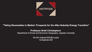 Brett Christophers 2021 Antipode RGS IBG Lecture [upl. by Elfrida]