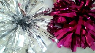 How to make perfect cheerleading pompoms Quick and beautiful wrist pompoms  Jaxnanz tv [upl. by Hartman]