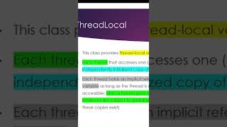 ThreadLocal values java coding codingtutorial programming programmer education shorts [upl. by Mcnelly896]