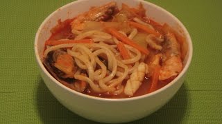 JJamppong Korean Seafood Noodle Soup [upl. by Luna]