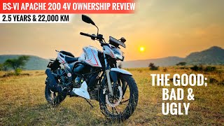 Apache 200 4V Ownership Review  22000 km amp 25 Years  Big Cons and Pros  Service and mileage [upl. by Herwin]