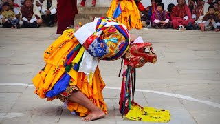 Raksha Mangcham  Dance of Intermediate stage between death and birth  Gangtey Tshechu [upl. by Gabbie739]