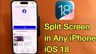 iOS 18 How to Use Split Screen in iPhone [upl. by Ardnaskela]