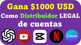 METODO LEGAL Como ser DISTRIBUIDOR de cuentas de streaming 🤑 Como vender cuentas de netflix canva [upl. by Salahcin]