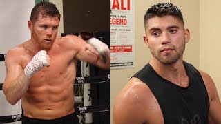 CANELO GIVES HEAVYWEIGHT SPARRING PARTNER BEN ALVAREZ A BOXING LESSON TAKES NOTES PPL [upl. by Rokach]