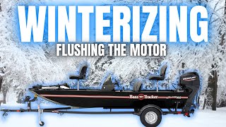 Winterizing The Bass Tracker Classic XL Motor Flush [upl. by Wanfried]