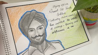 Drawing gallantry award winner flying officer Nirmal Jit Singh Sekhon 🫡🇮🇳✈️ read discription… [upl. by Avert966]