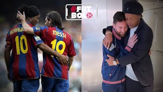 ¡EL AFECTUOSO ABRAZO ENTRE LEO MESSI Y RONALDINHO [upl. by Aerdnas]