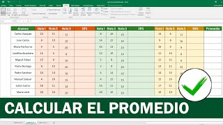 Como sacar promedio en Excel Calcular Promedio [upl. by Towroy]