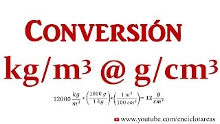 Convertir kgm3 a gcm3 [upl. by Wallford]