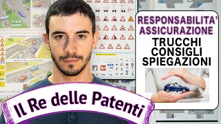 RESPONSABILITA CONDUCENTE ED ASSICURAZIONE  IL RE DELLE PATENTI  PATENTE B  ESAME DI TEORIA [upl. by Beare]