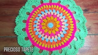 Tapete tejido a Crochet 🧶 Super Fácil  Paso a Paso [upl. by Newby]