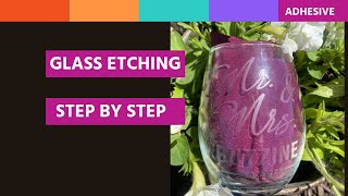 How to etch a wine glass l Vinyl crafts l Step by step adhesive vinyl instructions for etching glass [upl. by Ybloc492]