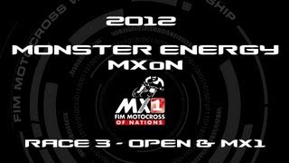 2012 Monster Energy Motocross of Nations  MXoN  FULL Race 3  Open amp MX1 [upl. by Hey]