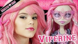 Monster High Viperine Gorgon Doll Makeup Tutorial for Halloween or Cosplay  Kittiesmama [upl. by Dibbell]