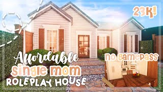 No Gamepass Affordable Single Mom Roleplay House I 23k I Bloxburg Speedbuild and Tour [upl. by Morton]