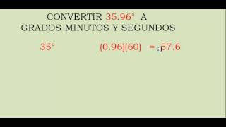 ¿Cómo convertir 3596° a grados minutos y segundos [upl. by Hizar]