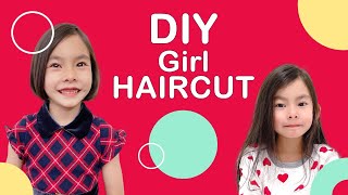 DIY Cut daughter’s hair at Home by Daddy  Girls haircuts  Bob Haircut  Short Haircuts for Girls [upl. by Karylin]