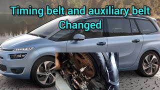 CITROEN PICASSO TIMING BELT AND AUXILIARY BELTS CHANGE 👍 [upl. by Willamina]