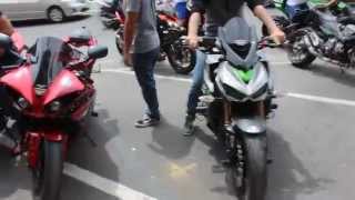 Kawasaki Z1000 vs Kawasaki Z800 vs YAmaha R1 vs Du Streetfighter [upl. by Durham]