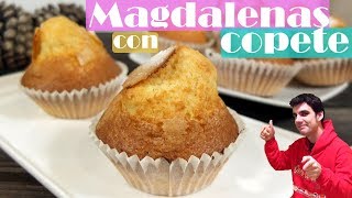 MAGDALENAS con COPETE😍😋 MUY ESPONJOSAS Receta fácil y casera Receta  341 [upl. by Ymmij]