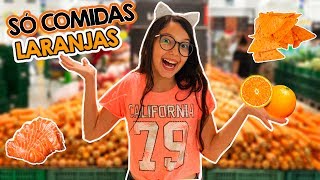 24 HORAS SÓ COMENDO COMIDAS LARANJA  Luluca [upl. by Teufert]